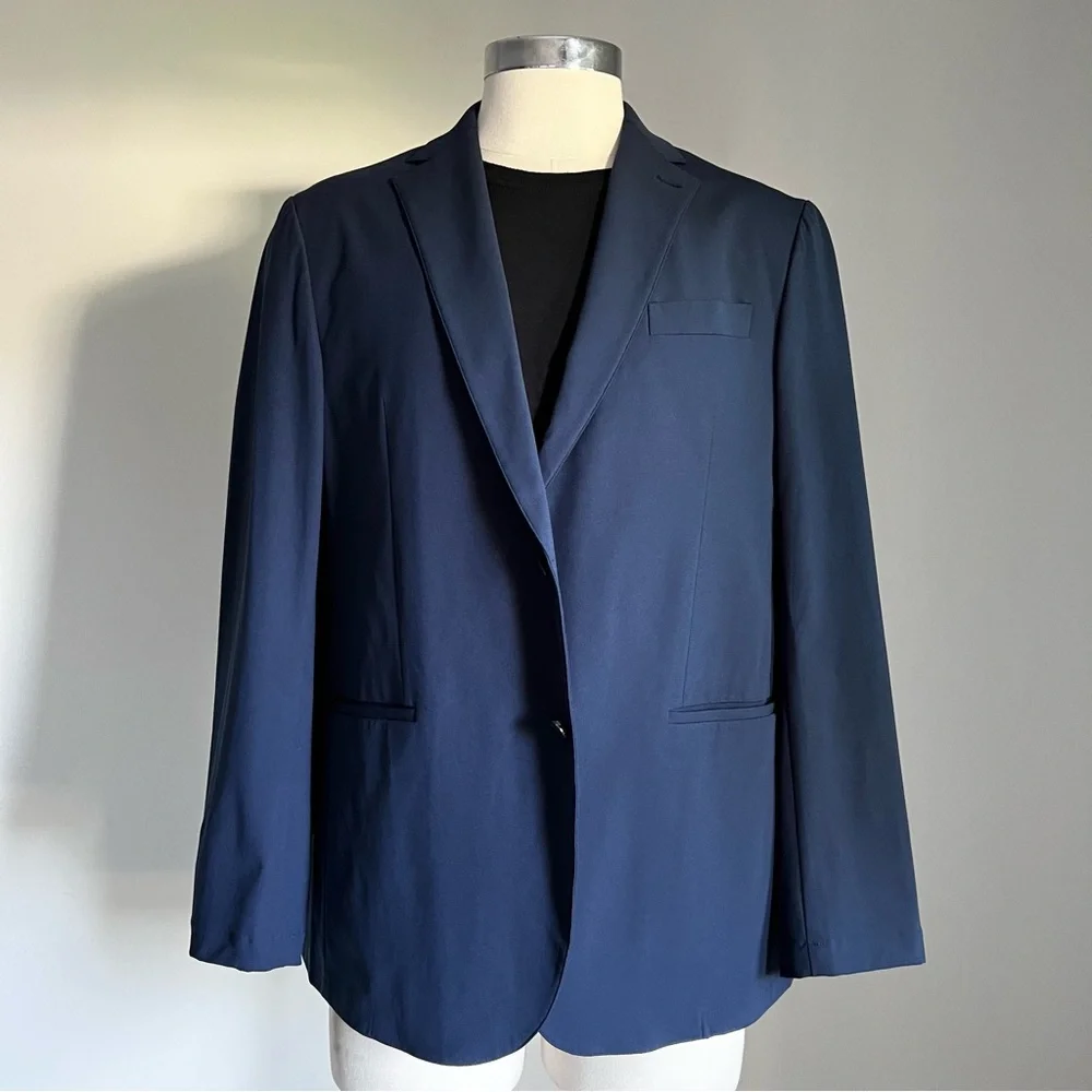 NEW Sene Sz 48 R Navy Soho Flex Tech Sport Coat Unstructured Blazer Travel